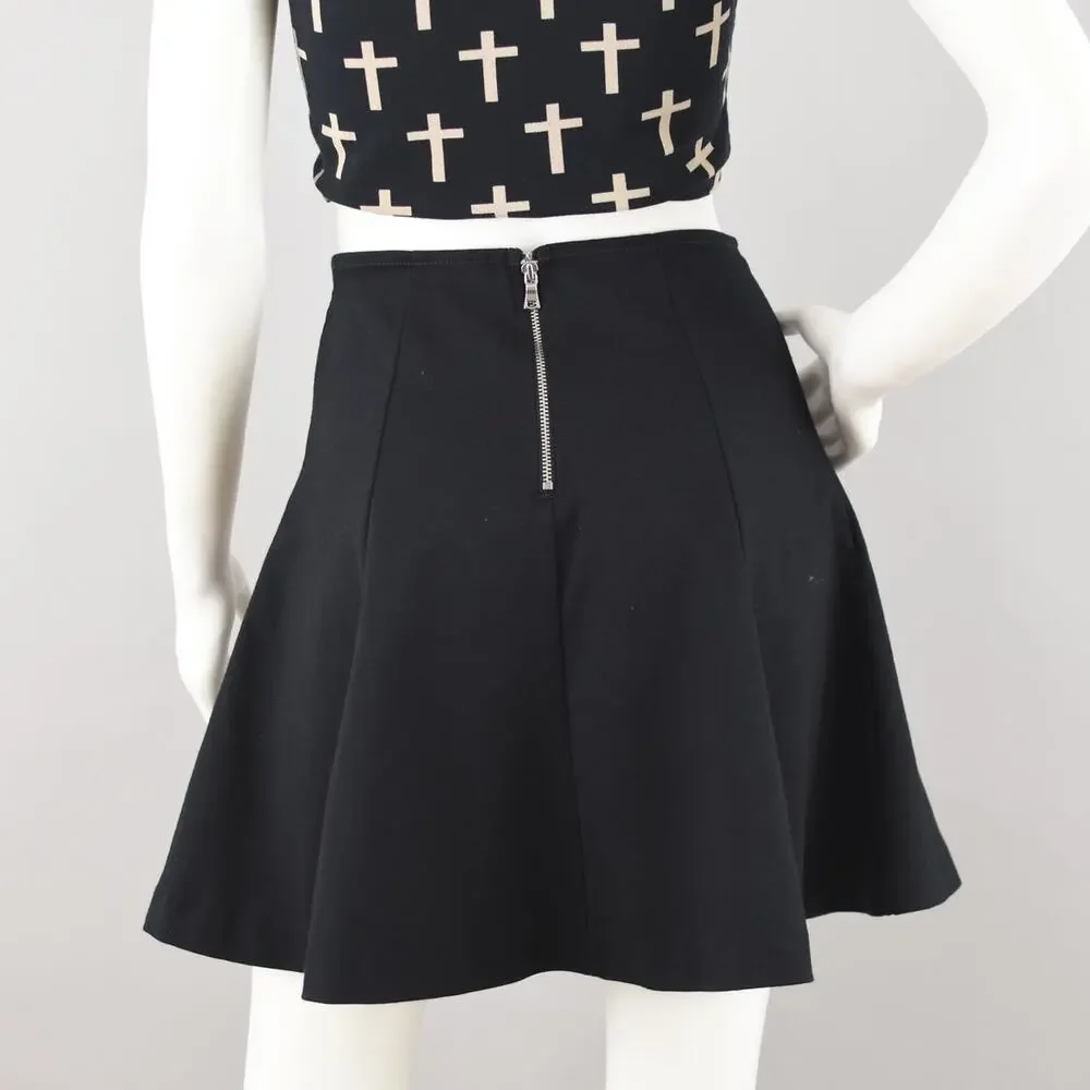 Gap Black A Line Mini Skirt Pleated Women's Small